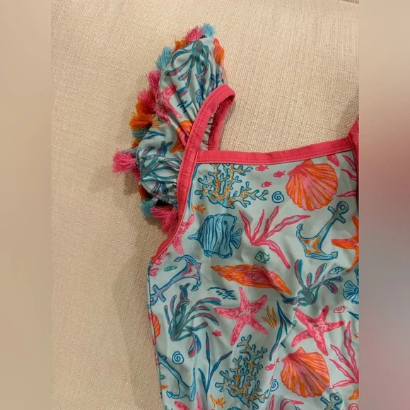 Mud Pie | Toddler Girls Ruffle Swimsuit - Picture 3 of 4